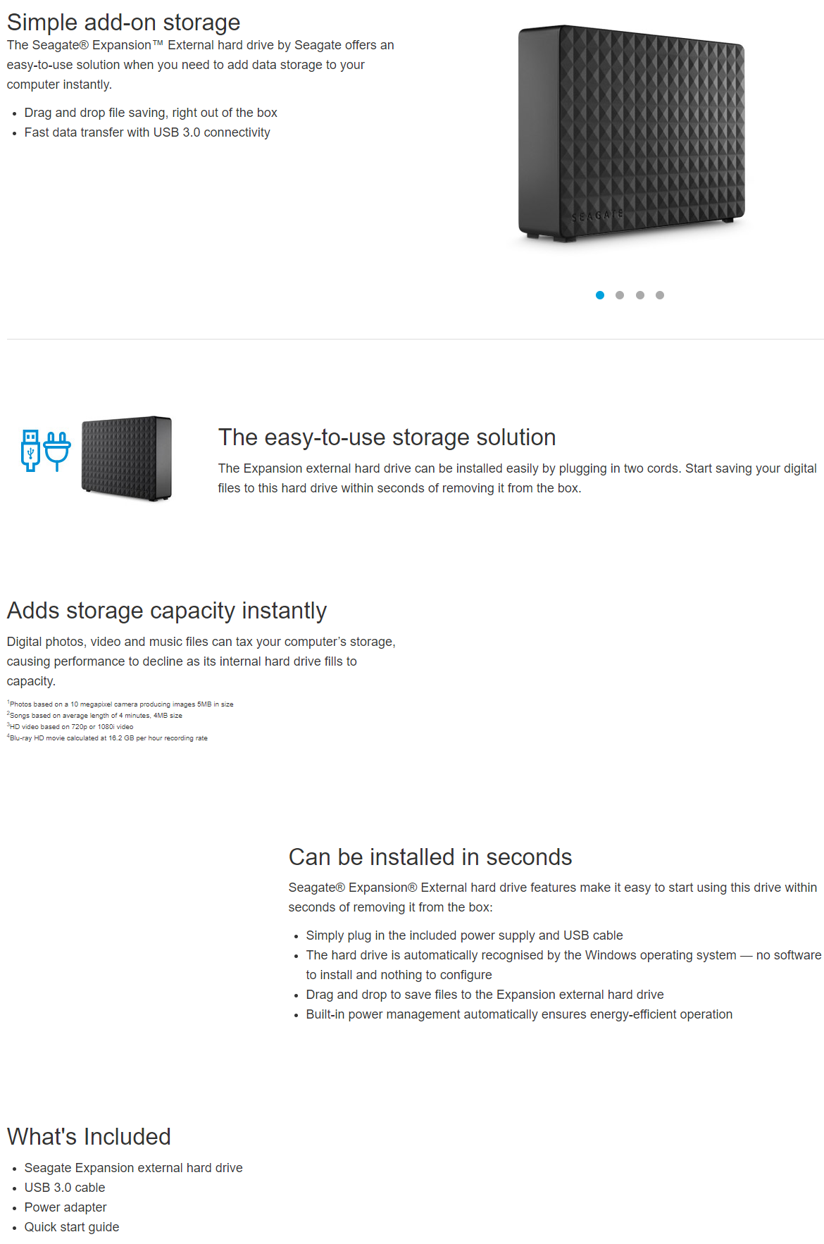 Seagate Expansion Desktop External Hard Drive 10TB BPC Technology